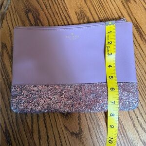 Kate Spade Lavender and Pink Glitter Cosmetic Bag